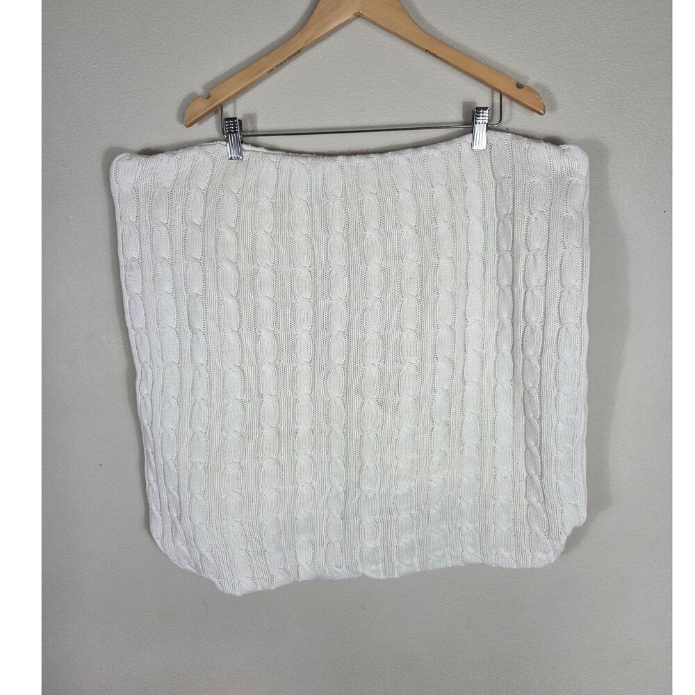 Pottery Barn Cream Cable Knit Pillow Cover 22 X 22"